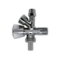КРАН ТРОЕН 1/2"М х 3/4"М х 1/2"Ж THS 437