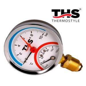 ТЕРМО-МАНОМЕТЪР РАДИАЛЕН Ф80 1/2" 0-10 BAR 20-120C THS